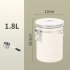Coffee Canister Coffee Storage Airtight Canister With Measuring Spoon CO2 Release Valve Silicone Rubber Sealing Strip Coffee Canister For Beans Sugar 1 8L White