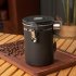 Coffee Canister Coffee Storage Airtight Canister With Measuring Spoon CO2 Release Valve Silicone Rubber Sealing Strip Coffee Canister For Beans Sugar 1 8L White