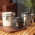 Coffee Canister Coffee Storage Airtight Canister With Measuring Spoon CO2 Release Valve Silicone Rubber Sealing Strip Coffee Canister For Beans Sugar 1 8L White