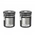 Coffee Canister Coffee Storage Airtight Canister With Measuring Spoon CO2 Release Valve Silicone Rubber Sealing Strip Coffee Canister For Beans Sugar 1 8L White