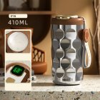 Coffee Mug With Temperature Display Large Capacity 304 Stainless Steel Ceramic Liner Coffee Cup, Temperature Control Travel Mug For Indoor Outdoor Travel Hiking Camping silver 410ML