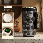 Coffee Mug With Temperature Display Large Capacity 304 Stainless Steel Ceramic Liner Coffee Cup, Temperature Control Travel Mug For Indoor Outdoor Travel Hiking Camping black 410ML
