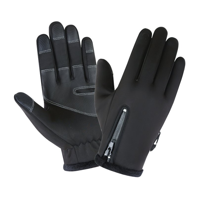 Cold-proof Ski Gloves Waterproof Windproof Anti Slip Winter Gloves Cycling Fluff Warm Gloves For Touchscreen black_XXL