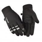 Cold-proof Ski Gloves Anti Slip Winter Reflective Windproof Gloves Cycling Fluff Warm Gloves For Touchscreen black_XL