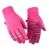 Cold proof Ski Gloves Anti Slip Winter Reflective Windproof Gloves Cycling Fluff Warm Gloves For Touchscreen Pink XL