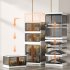 Collapsible Closet Organizer Home Storage Essentials  Stackable Storage Box With Wheels  Folding Dorm Storage Bins With Lids And Door  For Home Bedroom Office t