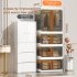 Collapsible Closet Organizer Home Storage Essentials  Stackable Storage Box With Wheels  Folding Dorm Storage Bins With Lids And Door  For Home Bedroom Office t
