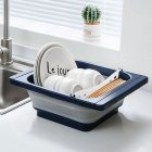 Collapsible Over the sink Dish  Drainer For Cooking Prework Kitchen Tool blue