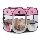 Collapsible Pet Octagonal Tent Pet Octagonal Fence Oxford Cloth Pet Octagonal Cage Cat Dog Cage Pet   Pink white_S