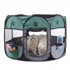 Collapsible Pet Octagonal Tent Pet Octagonal Fence Oxford Cloth Pet Octagonal Cage Cat Dog Cage Pet   Green gray_S