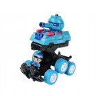 Collision Deformation Tank Car Small Toy Six-wheel Inertia Firing Bullets Impact Deformation Tank Toy For Boys Gifts light blue