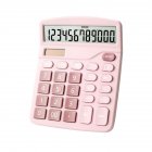Color Calculator 12-digit Display Office Student Battery Solar Dual Power Lcd Display Basic Calculator Pink