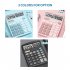 Color Calculator 12 digit Display Office Student Battery Solar Dual Power Lcd Display Basic Calculator blue