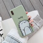 Color Painted Green Background Dinosaur Pattern Phone Case for iPhone 7/8, 7 plus/8 plus, X/XS, XR, XS max TPU Non-slip Shockproof Full Protective Case  Green lucky