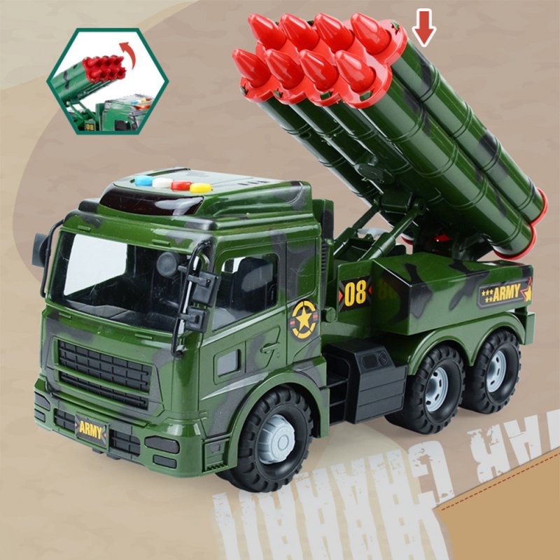 Colored Inertial Transport  Vehicle  Model Compact Portable Anti-collision Exquisitely Designed Simulation Car Toy For Children Camouflage Green 999-B14