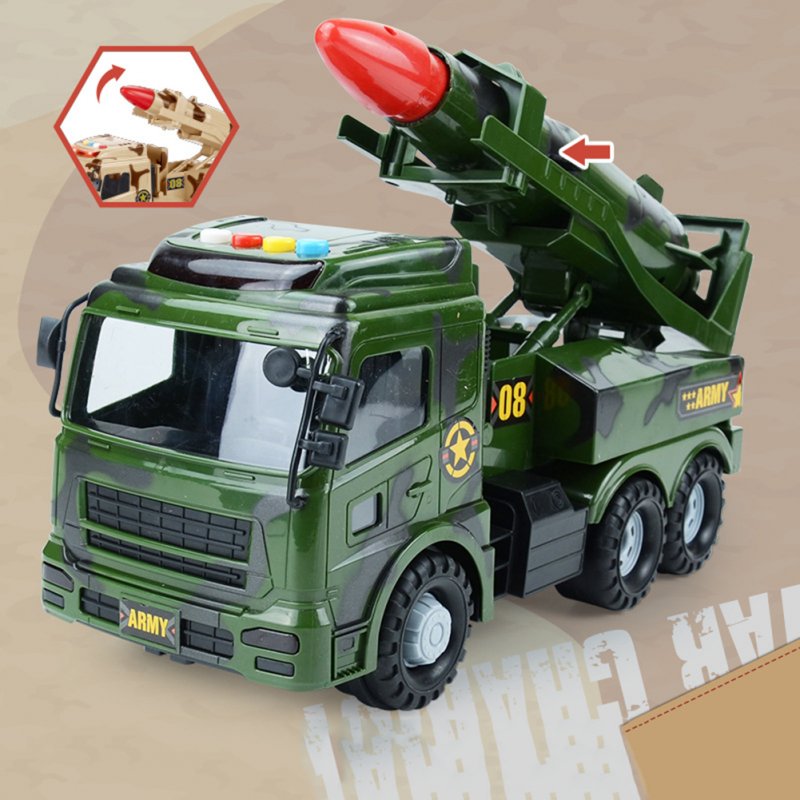 Colored Inertial Transport  Vehicle  Model Compact Portable Anti-collision Exquisitely Designed Simulation Car Toy For Children Camouflage Green 999-B12