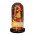 Colored  Roses  Ornaments 3 Flowers Glass covered Gold leaf Artifical Roses Luminous Led Night Light Creative Valentine Day Gifts Red flowers black