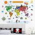 Colorful Animal World Wall Sticker for Kids Room Home Decoration 30 90CM 2PCS typesetting