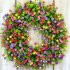 Colorful Artificial Wreath Wall Hanging Floral Garland For Front Door Wall Window Farmhouse Decoration colorful