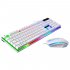 Colorful Backlit Standard Keyboard 104 keys USB Ergonomic Gaming Keyboards and Mouse Combos  black