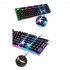 Colorful Backlit Standard Keyboard 104 keys USB Ergonomic Gaming Keyboards and Mouse Combos  white