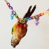 Colorful Bird Toy Parrot Swing Cage Toy Climbing Toy for Parakeet Cockatiel Budgie Lovebird 35cm As shown