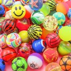 Colorful Bouncy Balls Portable Rubber High Bouncing Balls Party Favor For Kids Prizes Birthdays Gifts 10 large mixed balls Diameter 42mm