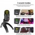 Colorful Dynamic RGB Lighting Stereo Microphone Rotatable Usb Condenser Computer Gaming Live Video Conference Mic JY U13