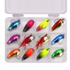 Colorful Fishing Lure Hard Metal Fishing Spoon Lure Set Walleye Trout Spoon Baits Spoon Jig Baits 12 pieces <span style='color:#F7840C'>A</span>