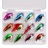 Colorful Fishing Lure Hard Metal Fishing Spoon Lure Set Walleye Trout Spoon Baits Spoon Jig Baits 12 pieces A