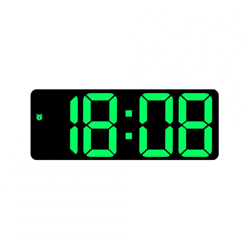 Colorful Led Electronic Alarm Clock 3 Levels Adjustable Brightness Time Date Temperature Display Large Screen Table Clocks green