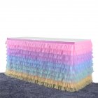 Colorful Mutilayer Tulle Chiffon Table Skirt for Party Wedding Birthday Party Decoration Rectangle / Round Tables  color_9FT*30IN