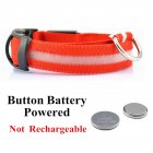 Colorful Pets  Lighting  Collar Rechargeable Led Luminous Size Adjustable Neck Strap For Large Medium Small Dogs Pet Supplies Red S_Battery