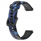 Colorful Printing Watch Strap Soft Replacement Wristband Adjustable Watchband Compatible For Huawei Band 7 camouflage blue