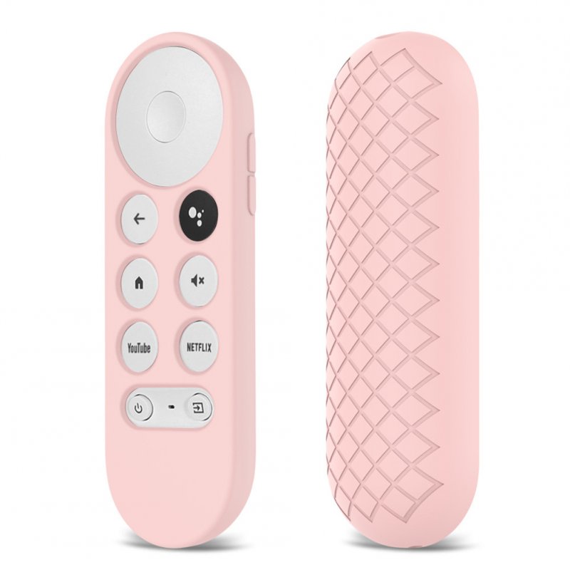 Colorful Remote Control Silicone Protective  Cover Anti-skid Shock-proof Case Precise Cut Design Compatible For Google Chromecast 2020 pink