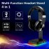 Colorful Rgb Wired Gaming Headset Stand Holder Non slip Base Dual Usb Computer Desktop Storage Rack Display Hanger Bracket Black