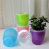 Colorful Self Watering Round Planter Flower Pot Home Garden Decor Professional Green Plant Vase Translucent purple Big  M7 