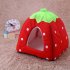 Comfortable Plush Sleeping Nest Soft Cage for Pet Cats Dogs Red strawberry L