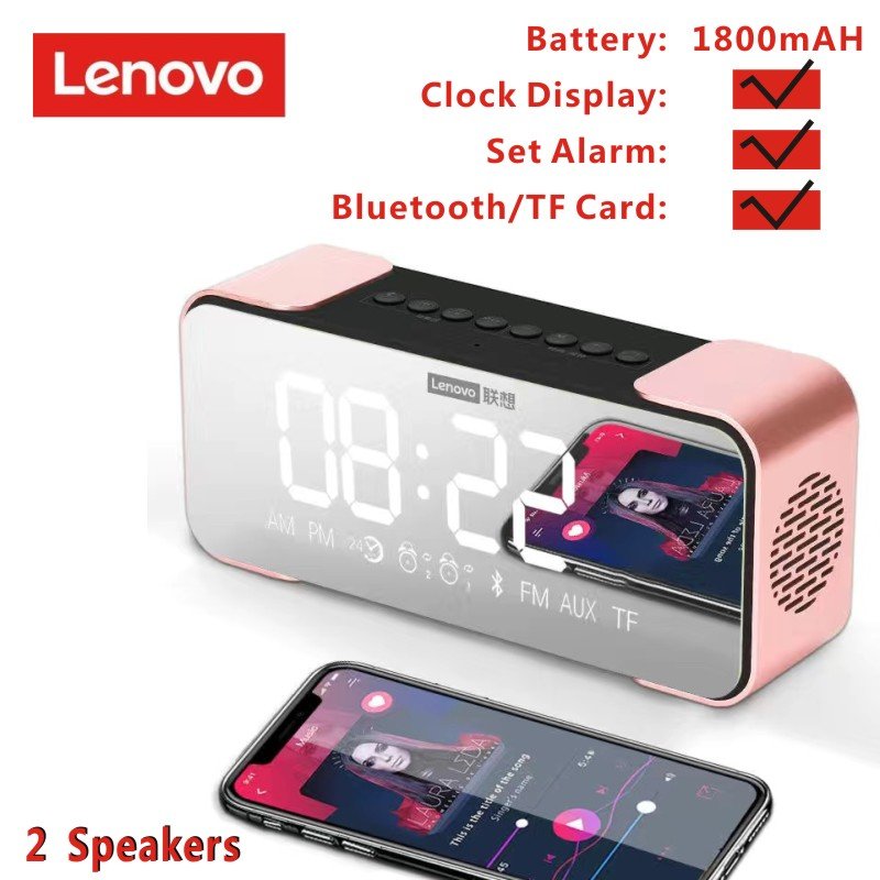 Compatible For L022 Bluetooth-compatible Speaker Super Subwoofer Multi-functional Mini Small Audio Alarm Clock For Outdoor Deluxe  Rose Gold