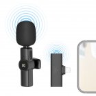Compatible for Ios Interface Rechargeable Pu3081b Lavalier Wireless Microphone Interview Recording Radio Noise Reduction Microphone For iios (Charging) PU3081B