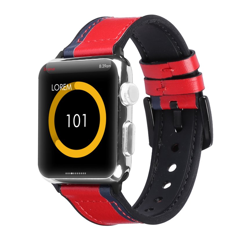 Compatible with Apple Watch Band 42mm 44mm Leather Band Replacement Compatible with Apple Watch Series 4 Series 3 Series 2 Series 1 Sport Edition red_42-44MM