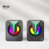 Computer Desktop Speakers Stylish RGB Colorful Lighting Subwoofer Audio Usb DC 5V Mini Small Sound Box black
