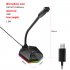 Computer  Usb  Microphone Rgb Luminous Flexible Microphone Chat Video Conference Microphone black