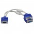 Computer to Dual Monitor VGA Splitter Cable Video 1 in 2 Out Adaptor for Computer TV Video Projector blue