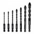 Concrete Drill Bit  7Pcs Masonry Drill Bit Set With U shaped Groove  1 4 Hexagonal Handle  Cross Shaped Tip Design  High Hardness Metal Tile Drill Bit 3 12 seve