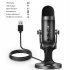 Condenser Microphone 3 5mm Plug Usb Microphone for Pc Computer Recording Studio Live Broadcast Black