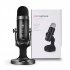 Condenser Microphone 3 5mm Plug Usb Microphone for Pc Computer Recording Studio Live Broadcast Black