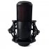 Condenser Recording Microphone Round Multi function Microphone with Shock mounts black