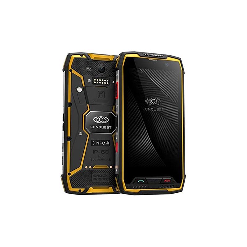 Conquest S11 7000mAh NFC OTG IP68 Shockproof 4G Smartphone Android 7.0 6GB RAM 128GB ROM Cell Phones Rugged Mobile Phone Yellow 6+128GB