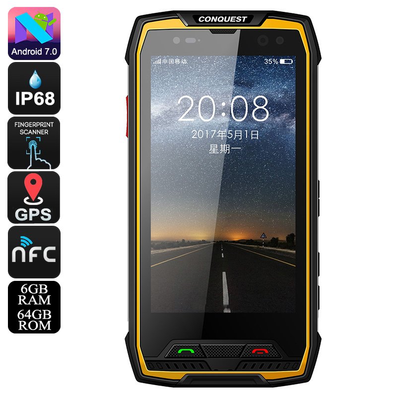 Conquest S11 Rugged Phone (64GB - Yellow)